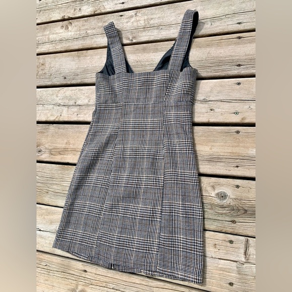 💜 Forever 21 Plaid Zip Front Mini Dress - Size Small - Picture 4 of 6